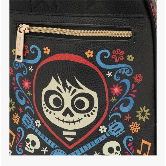 Disney Wondapop Coco Pixar Miguel Hector Ernesto Pebbled Leather Backpack NWT - Picture 4 of 9